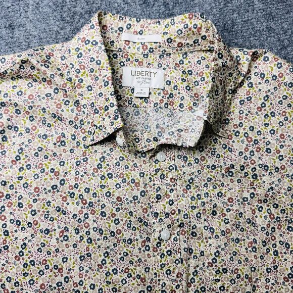 J.CREW Other - J.Crew Liberty Art Fabric Speckle Flower Floral Slim Short Sleeve Button Shirt